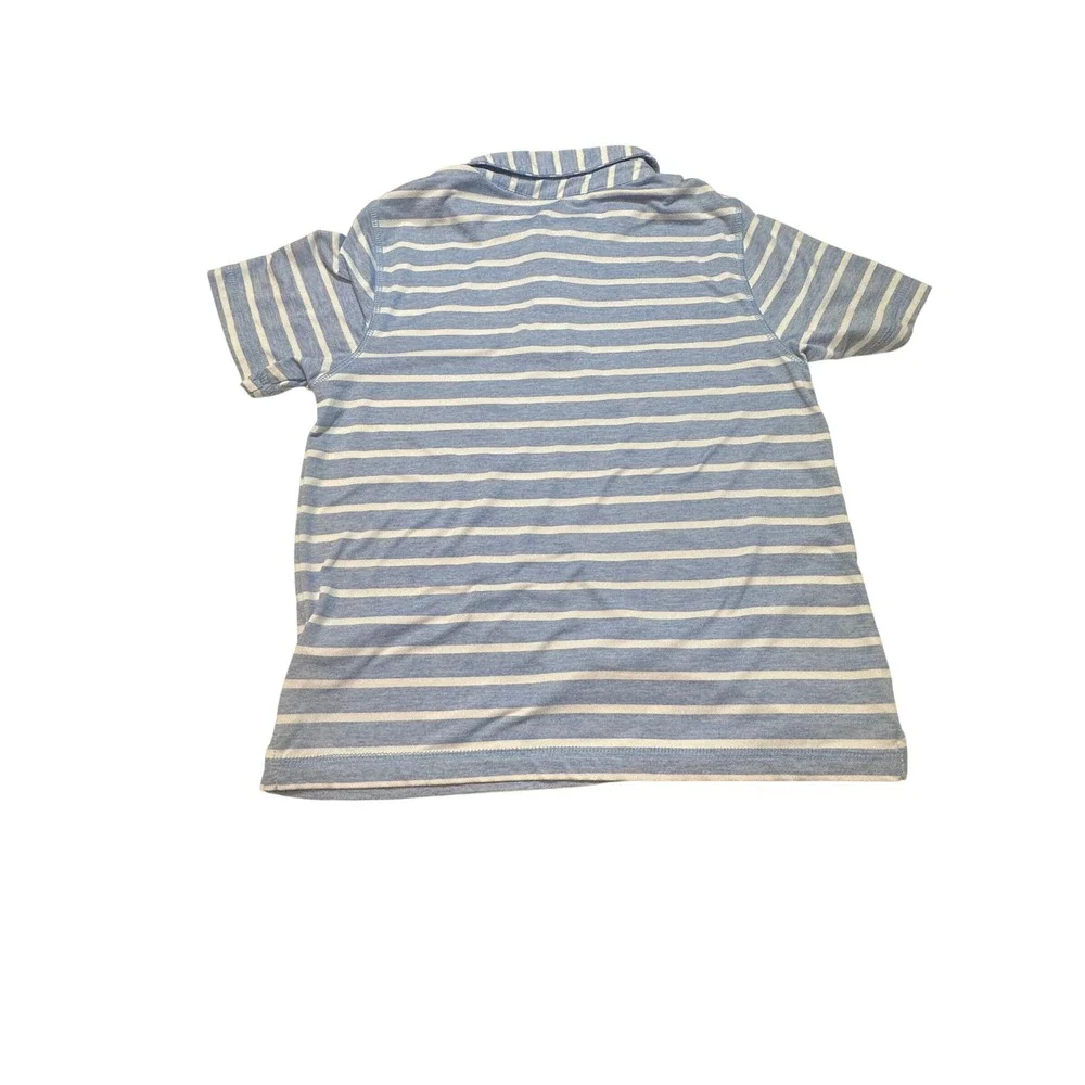 Hanna Andersson Kids Striped Polo Shirt Top - Blue & White - US 5‎ Preppy